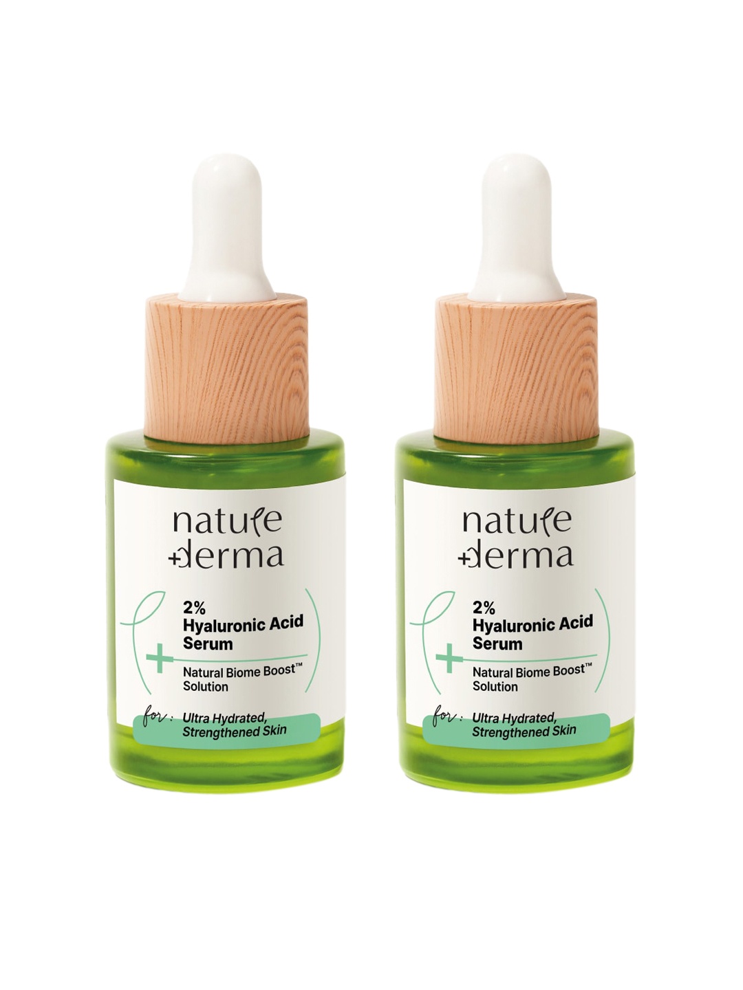 

Nature Derma 2Pcs 2% Hyaluronic Acid Face Serum with Natural Biome-Boost - 30ml each, Green