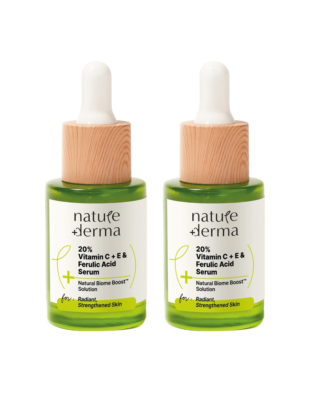 

Nature Derma 2Pcs 20% Vitamin C+E & Ferulic Acid Face Serum - 30ml each, Green