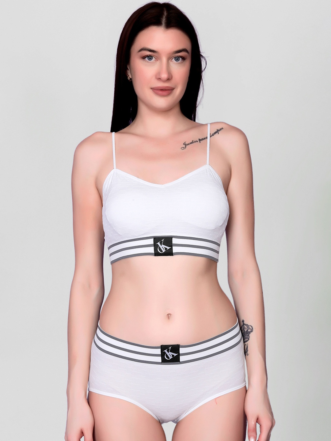 

DEALSEVEN FASHION Lightly-Padded Lingerie Set, White