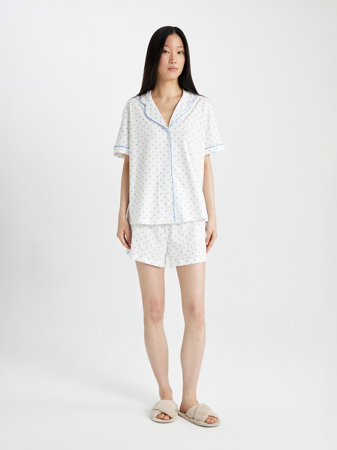 

DeFacto Women Checked T-shirt with Trousers, Na