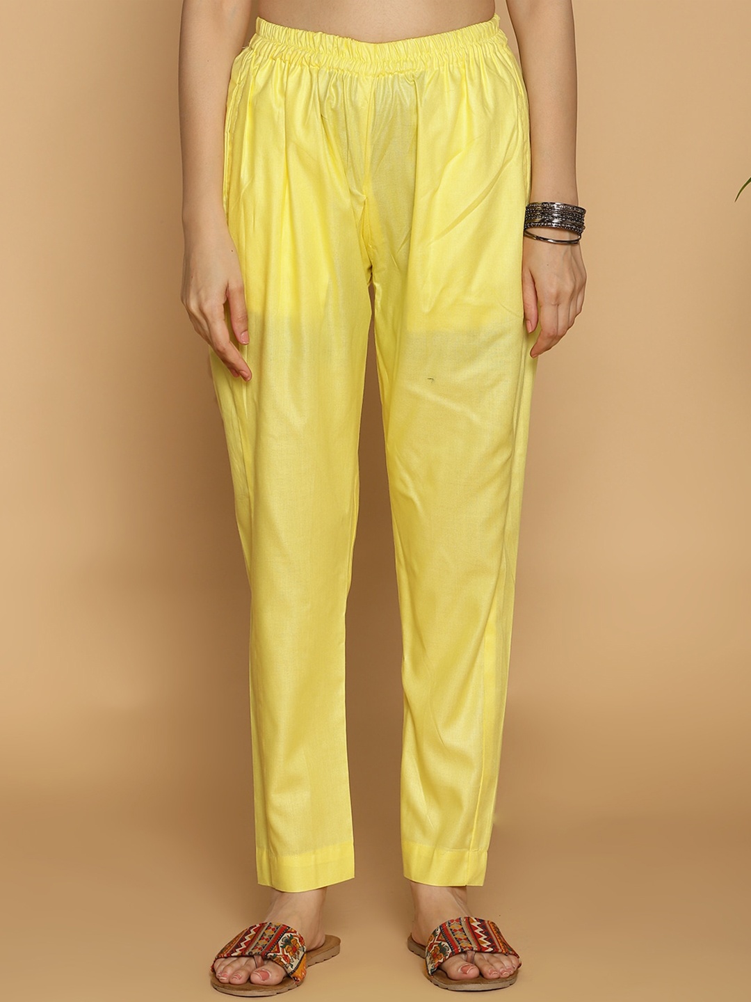 

LetsDressUp Women Regular Trousers, Yellow