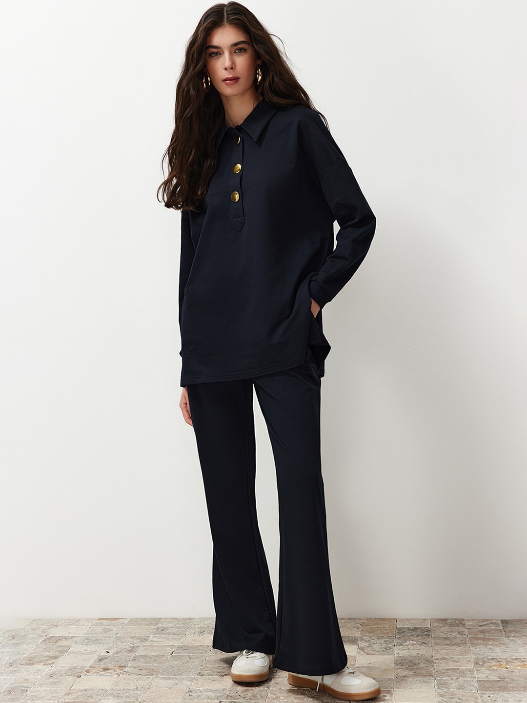 

Trendyol Top With Trousers Co-Ords, Navy blue