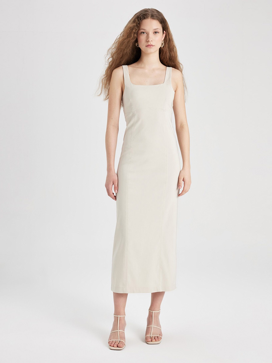 

DeFacto A-Line Midi Dress, Na