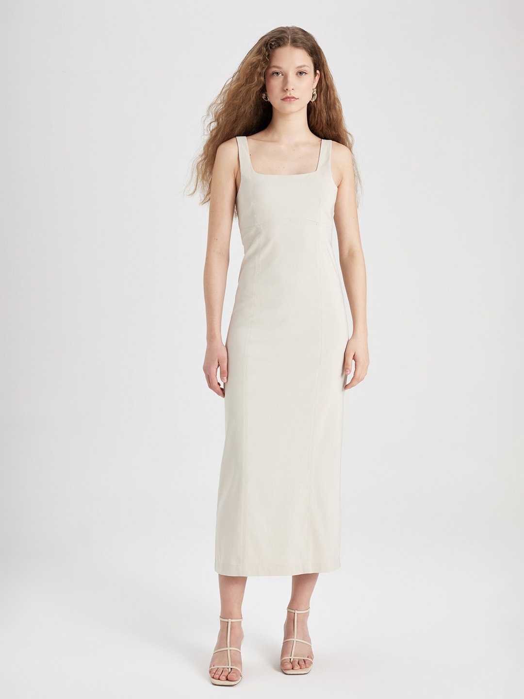 

DeFacto A-Line Midi Dress, Na