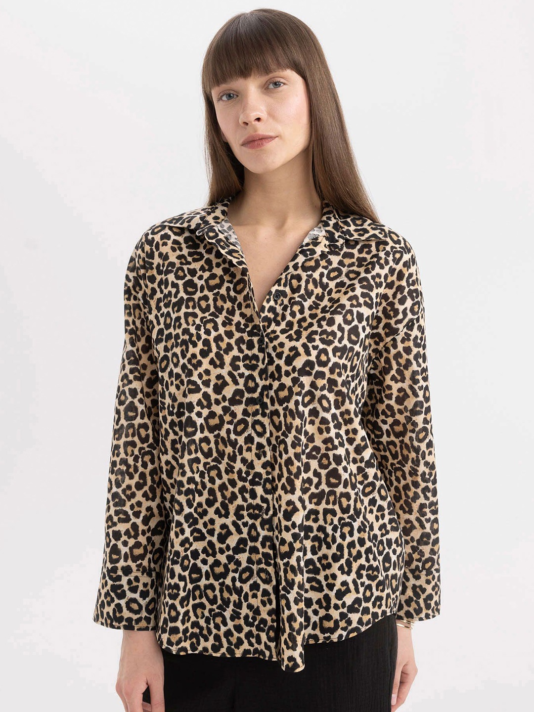 

DeFacto Women Opaque Printed Casual Shirt, Na