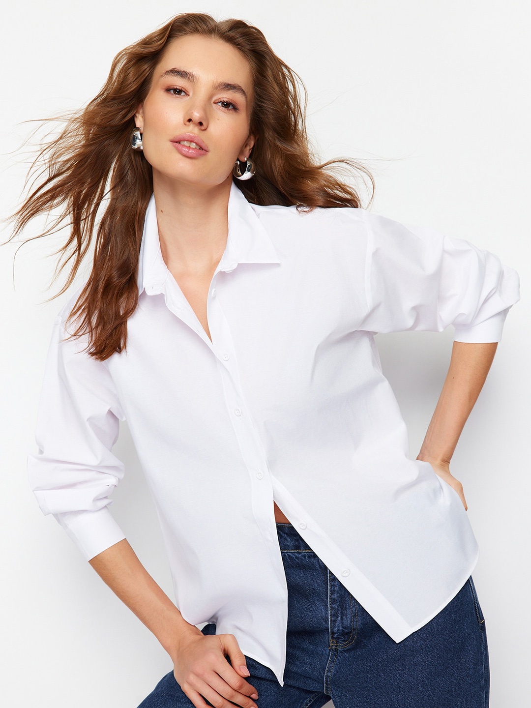 

Trendyol Opaque Cotton Casual Shirt, White