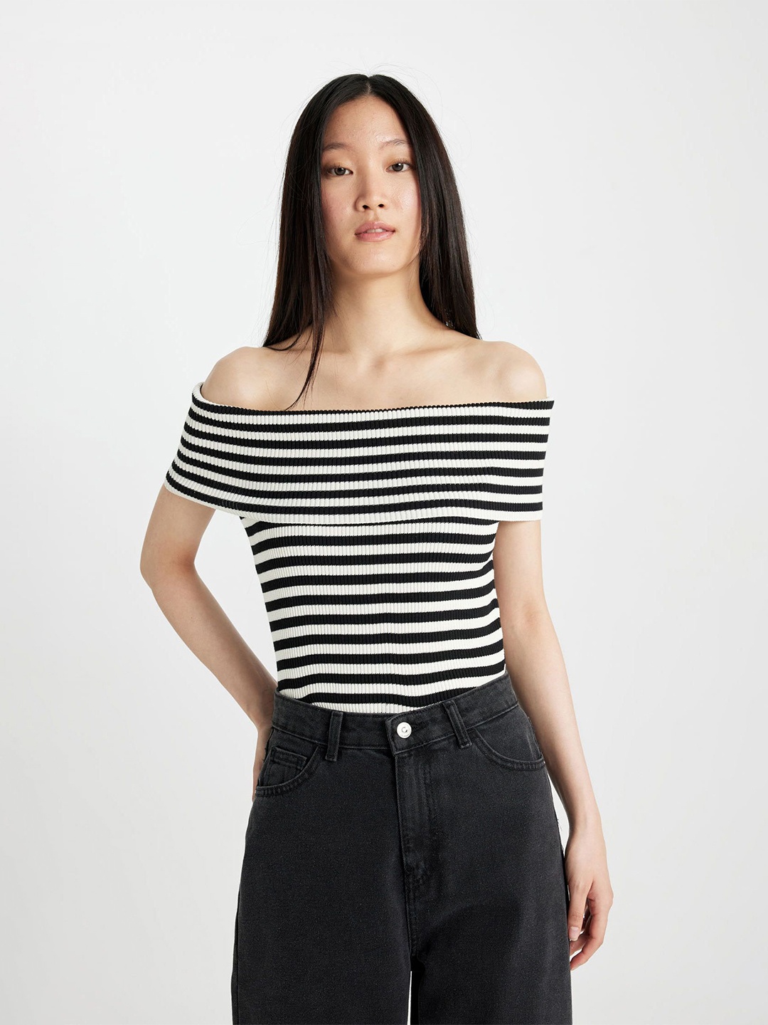 

DeFacto Striped Top, White