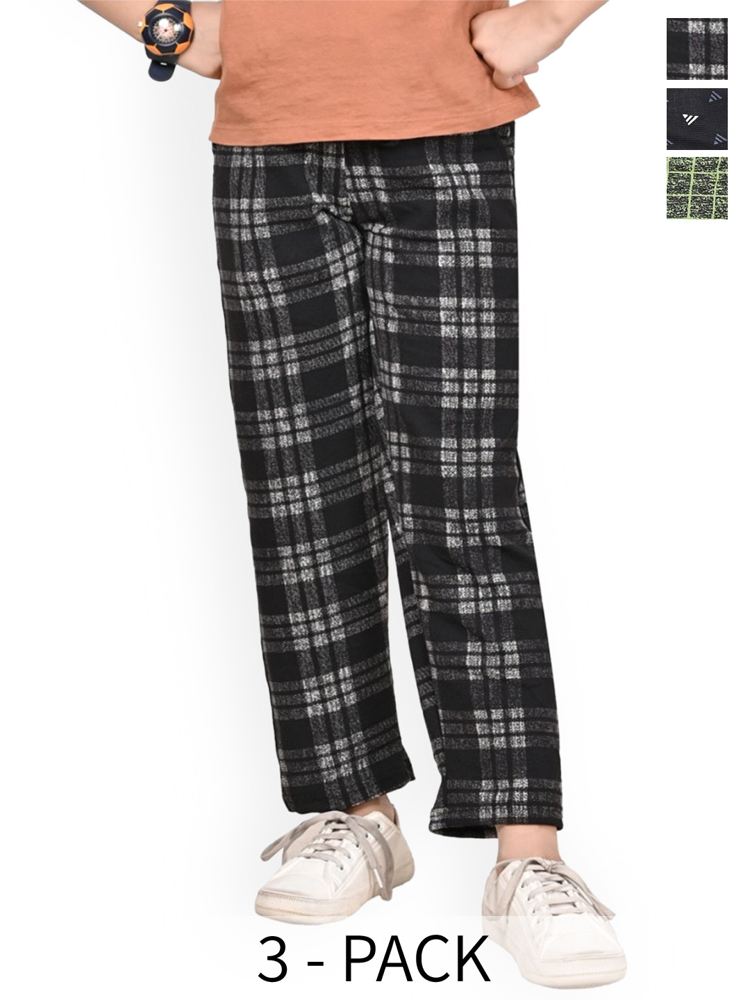 

BAESD Girls Pack Of 3 Printed Dry Fit Track Pants, Green