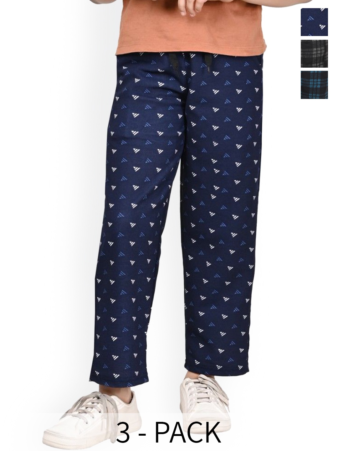 

BAESD Girls Printed Pack Of 4 Dry-Fit Track Pants, Blue