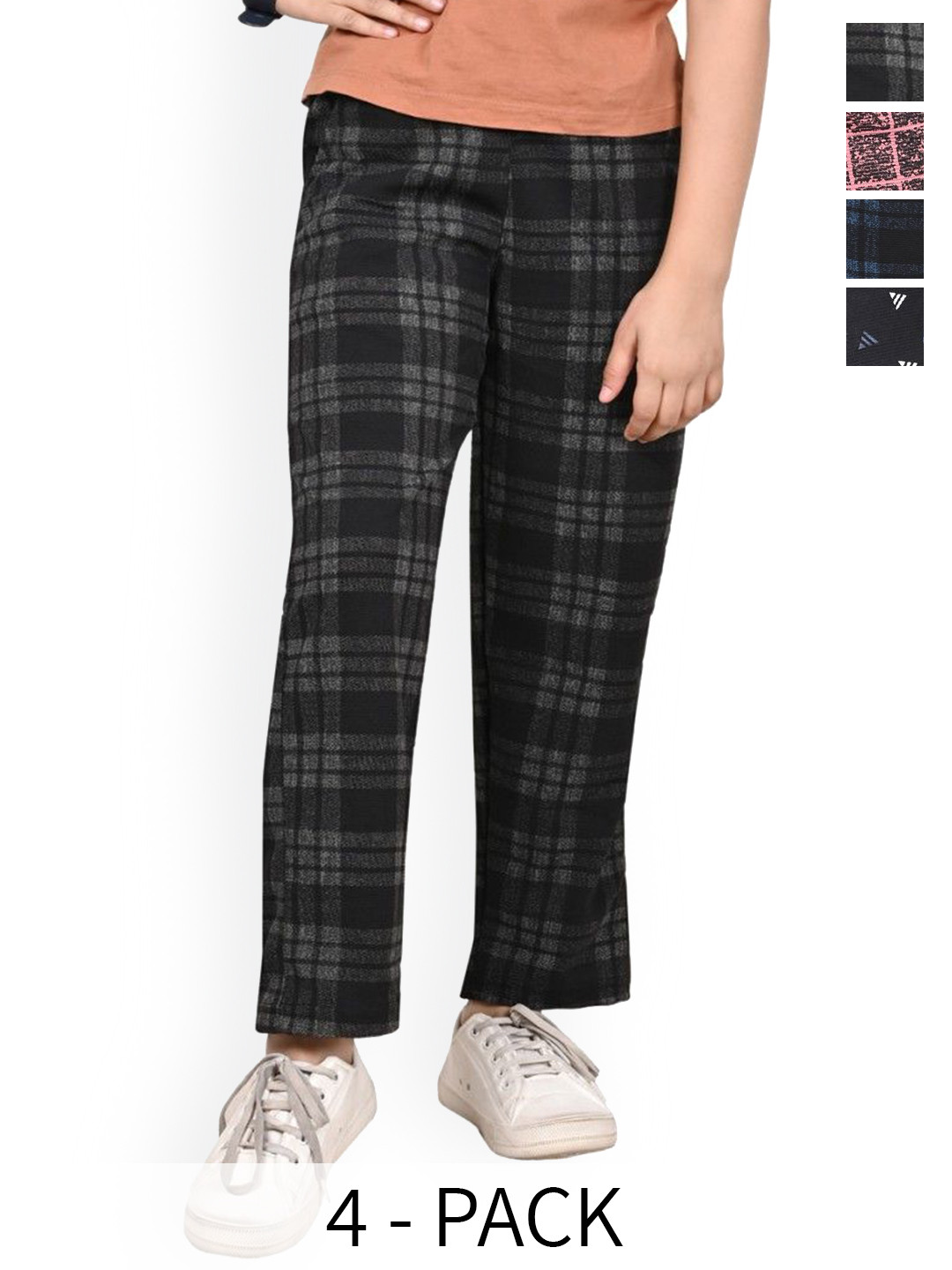 

BAESD Girls Pack Of 4 Dry-Fit Track Pants, Black