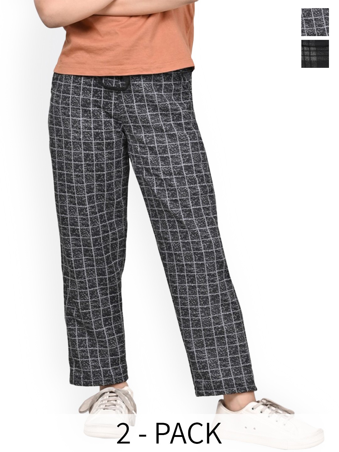 

BAESD Girls Printed Pack Of 2 Dry-Fit Track Pants, Grey