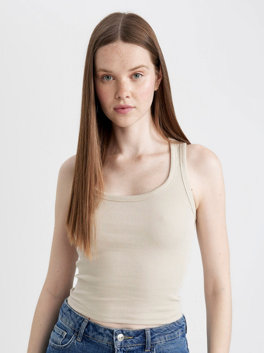 

DeFacto Striped Cotton Top, Na