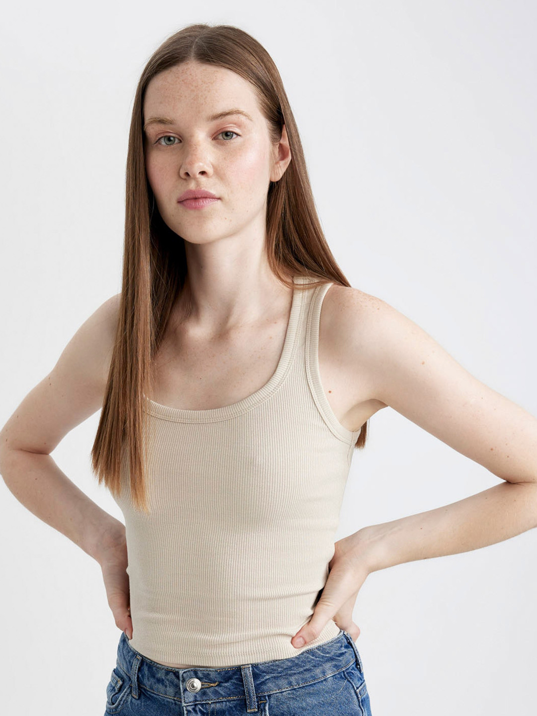 

DeFacto Striped Cotton Top, Na