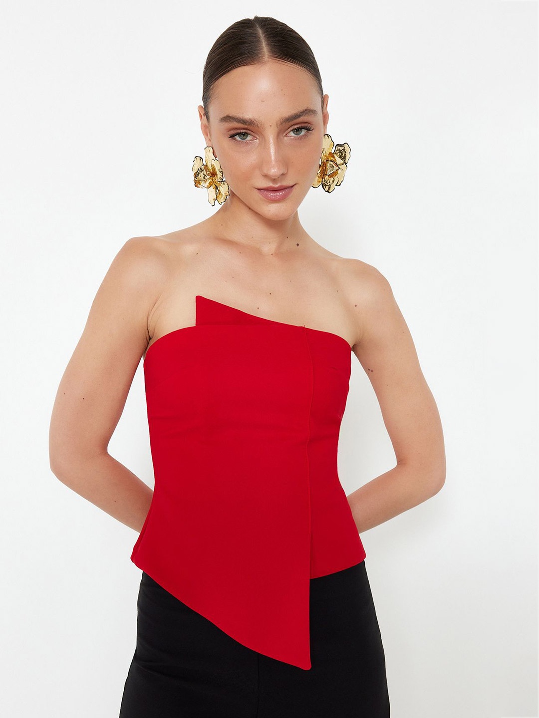 

Trendyol Strapless Tube Top, Red