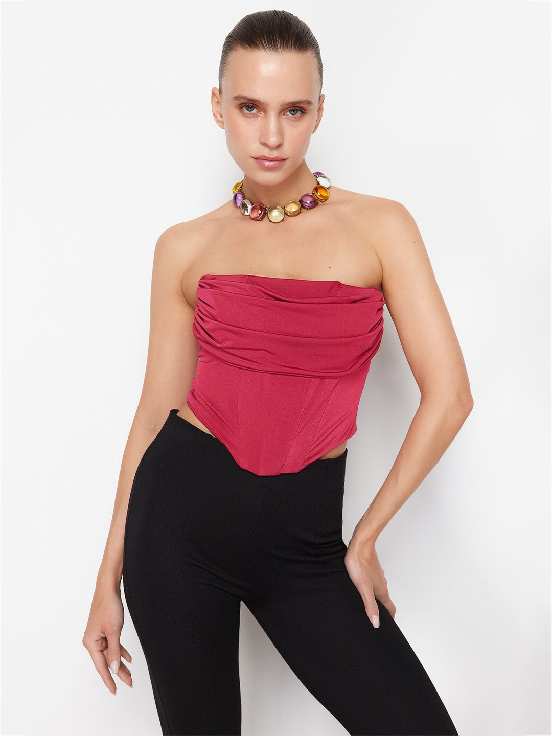 

Trendyol Strapless Tube Top, Pink