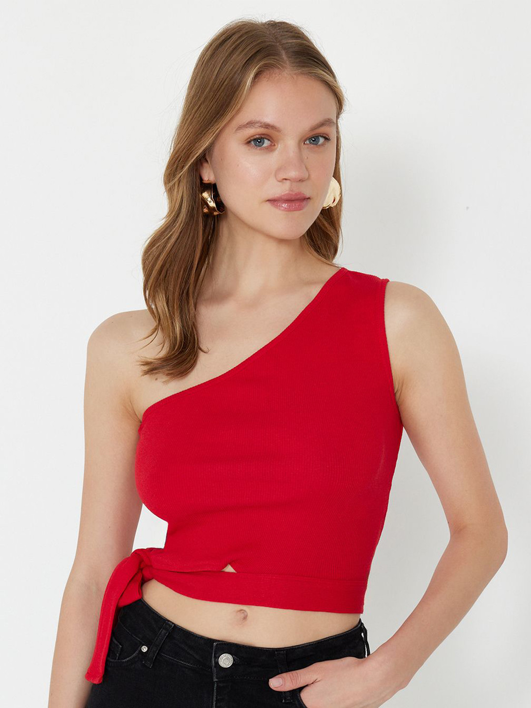 

Trendyol One Shoulder Crop Top, Red