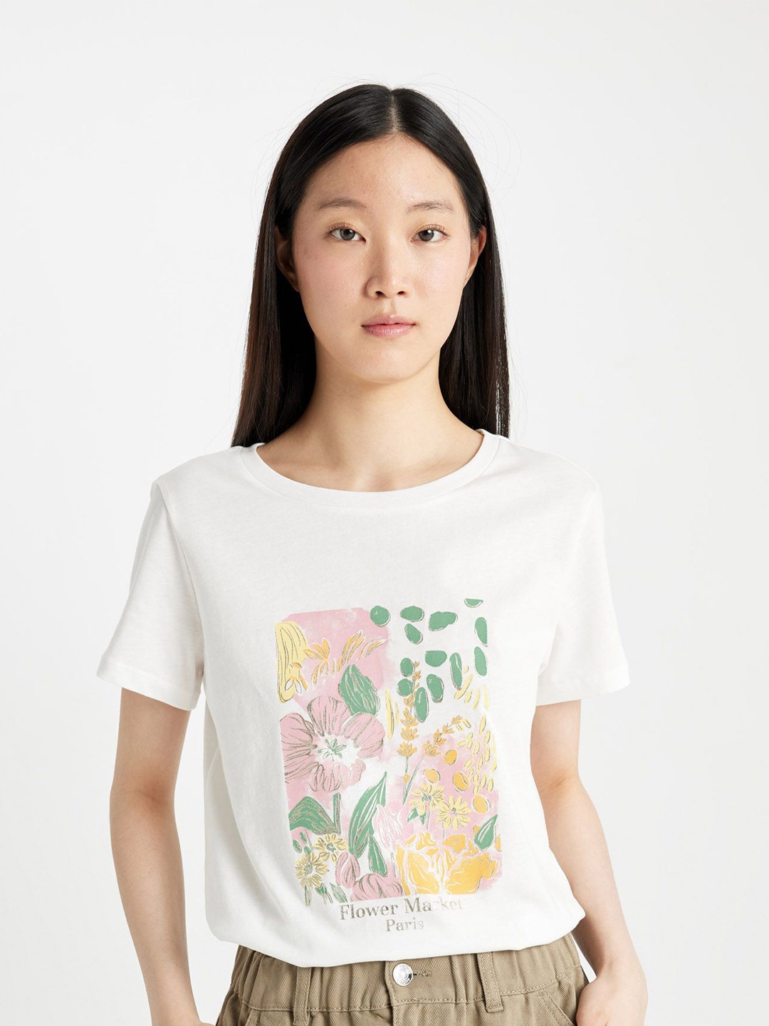 

DeFacto Women Printed T-shirt, Na
