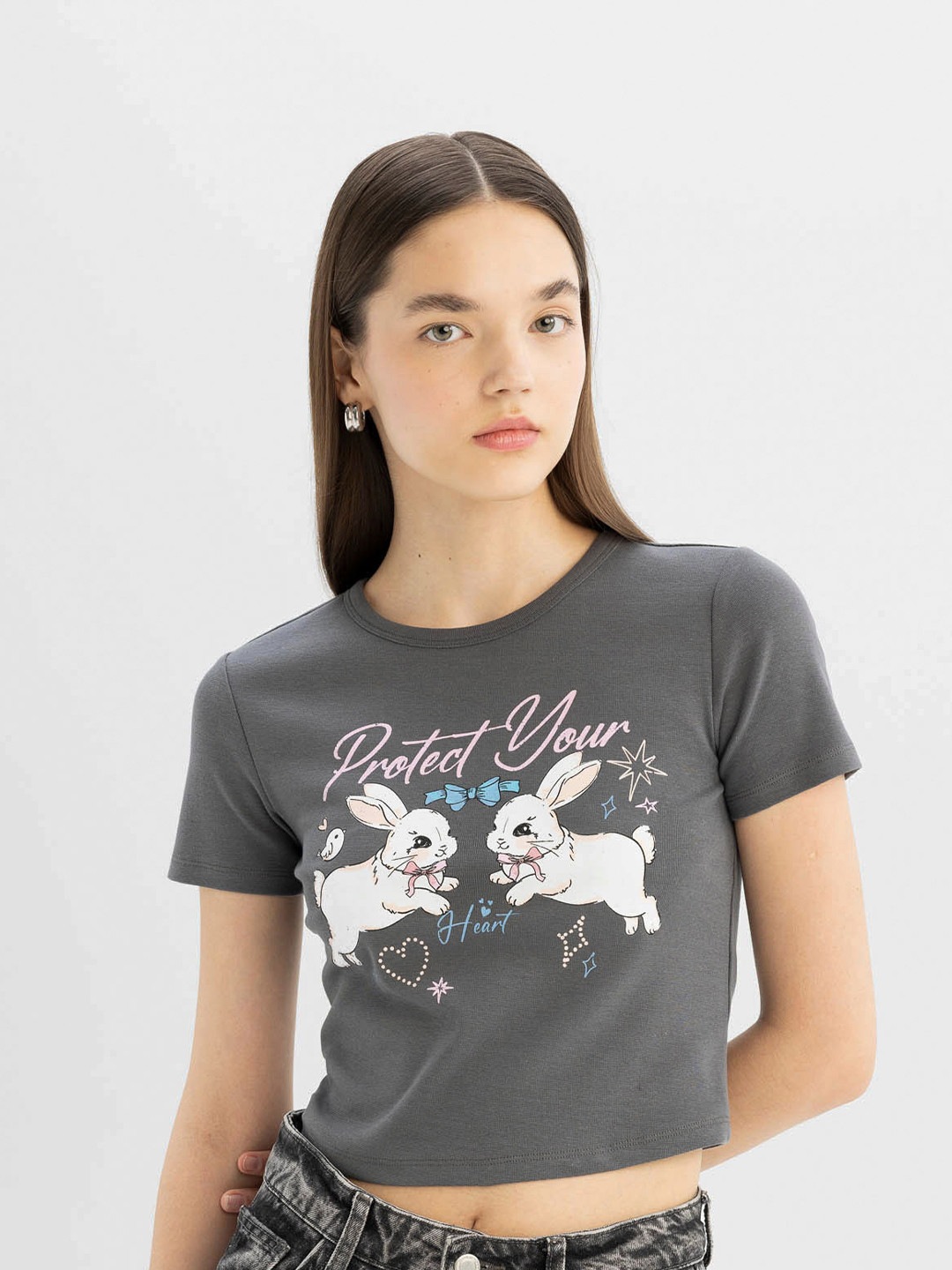 

DeFacto Women Printed Applique T-shirt, Na