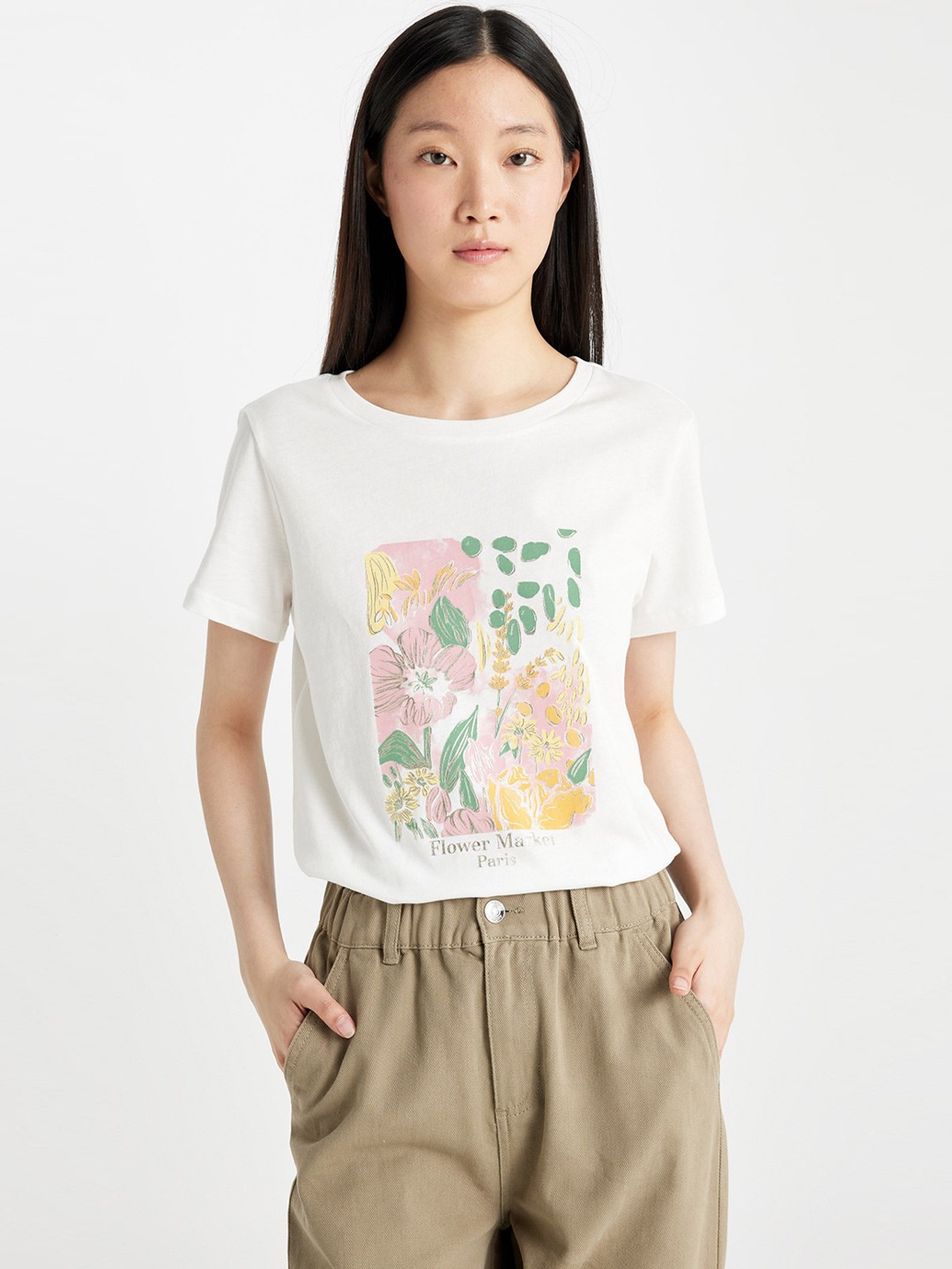 

DeFacto Women Printed T-shirt, Na