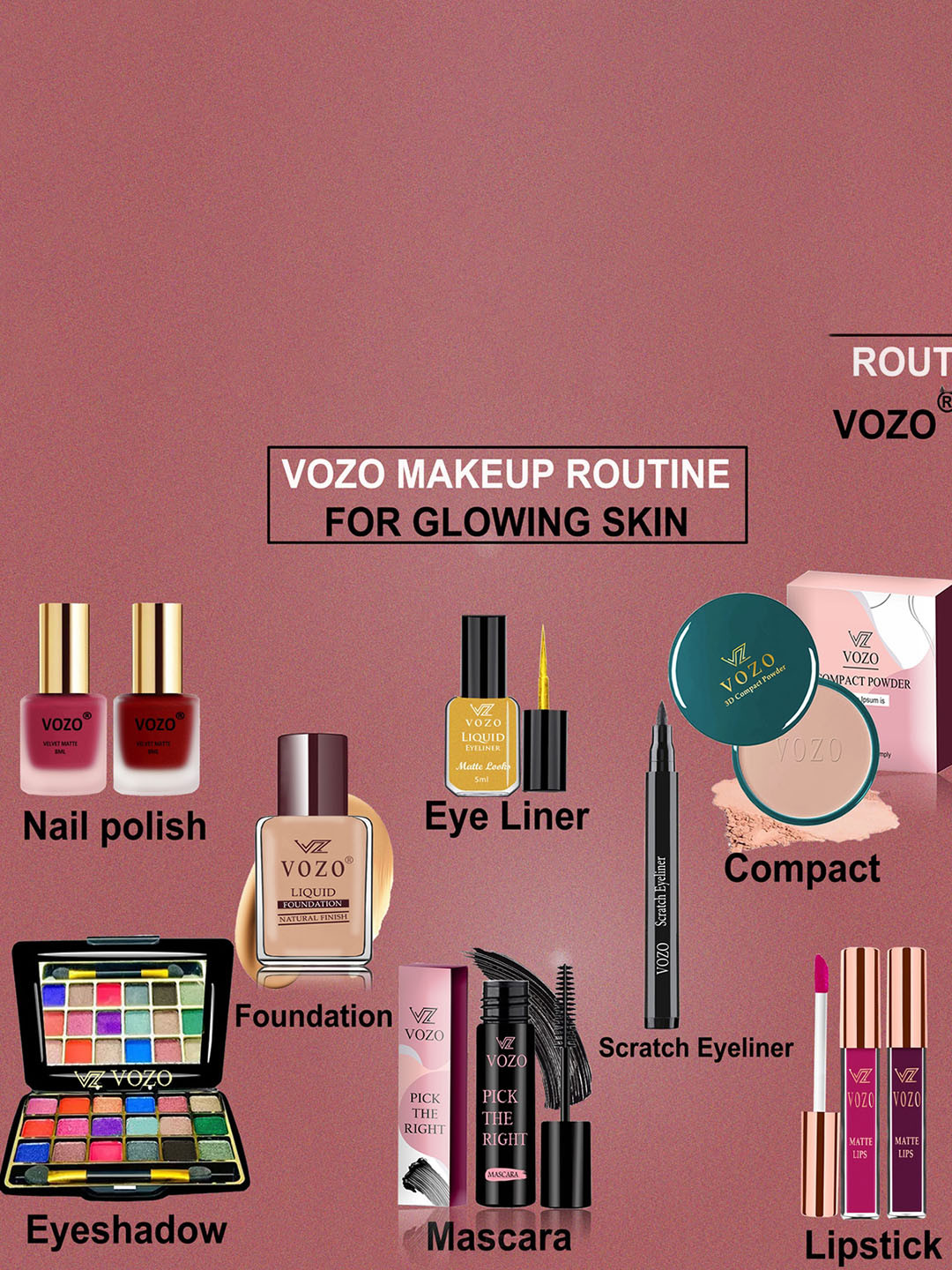 

VOZO Set Of 10 Elegance Redefined Extravaganza Makeup Combo, Multi