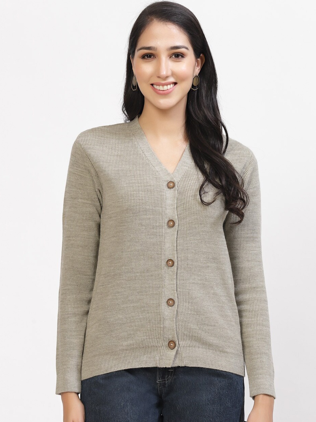 

Kalt V Neck Long Sleeves Cardigan, Grey