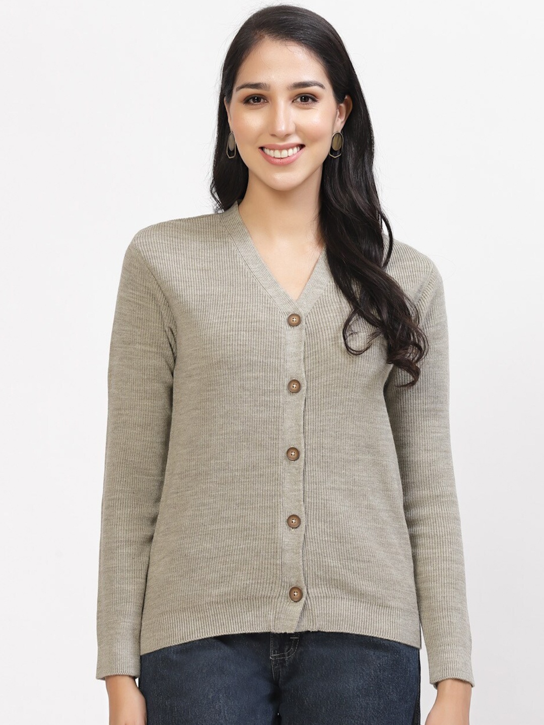 

Kalt V Neck Long Sleeves Cardigan, Grey