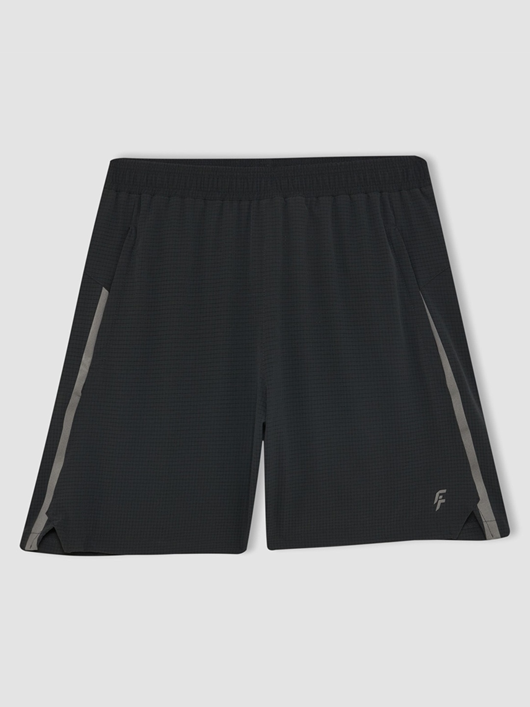 

DeFacto Men Self Design Sports Shorts, Black