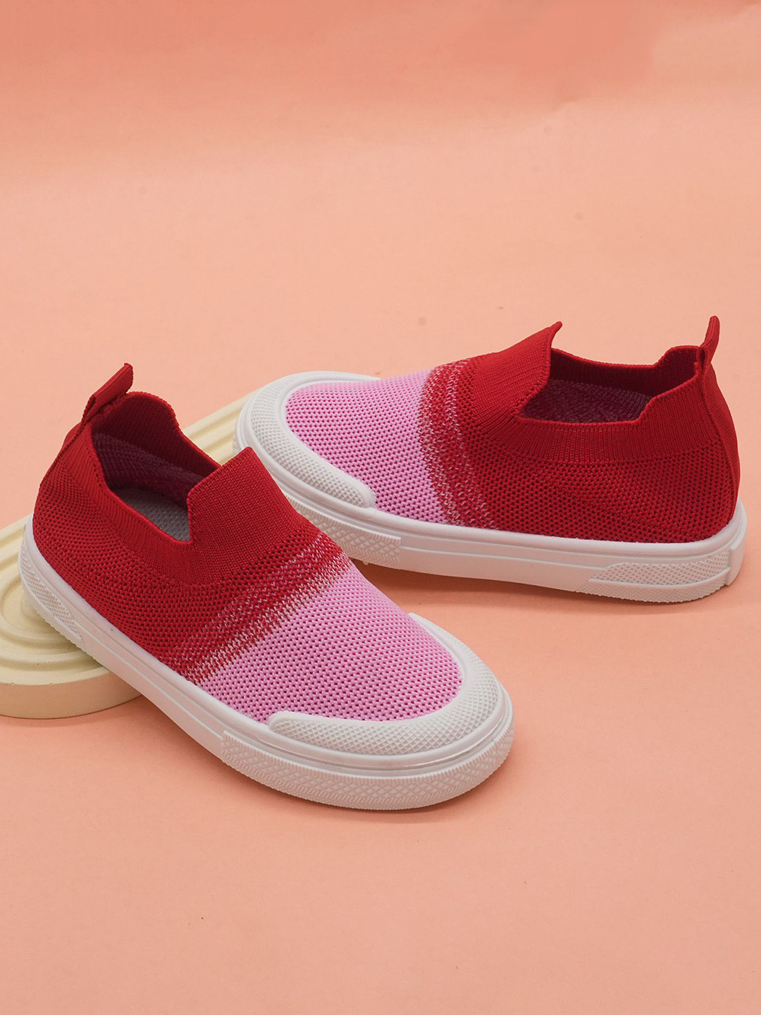 

BAESD Unisex Kids Woven Design Slip-On Sneakers, Pink