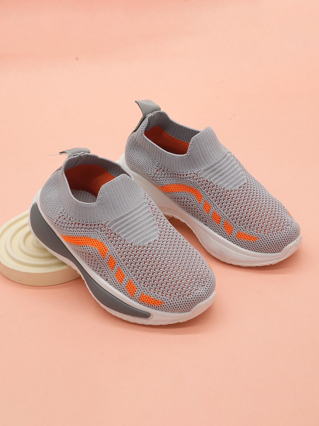 

BAESD Unisex Kids Woven Design Slip-On Sneakers, Grey