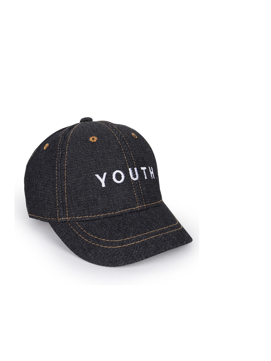 

Zacharias Kids Embroidered Cotton Denim Baseball Cap, Black