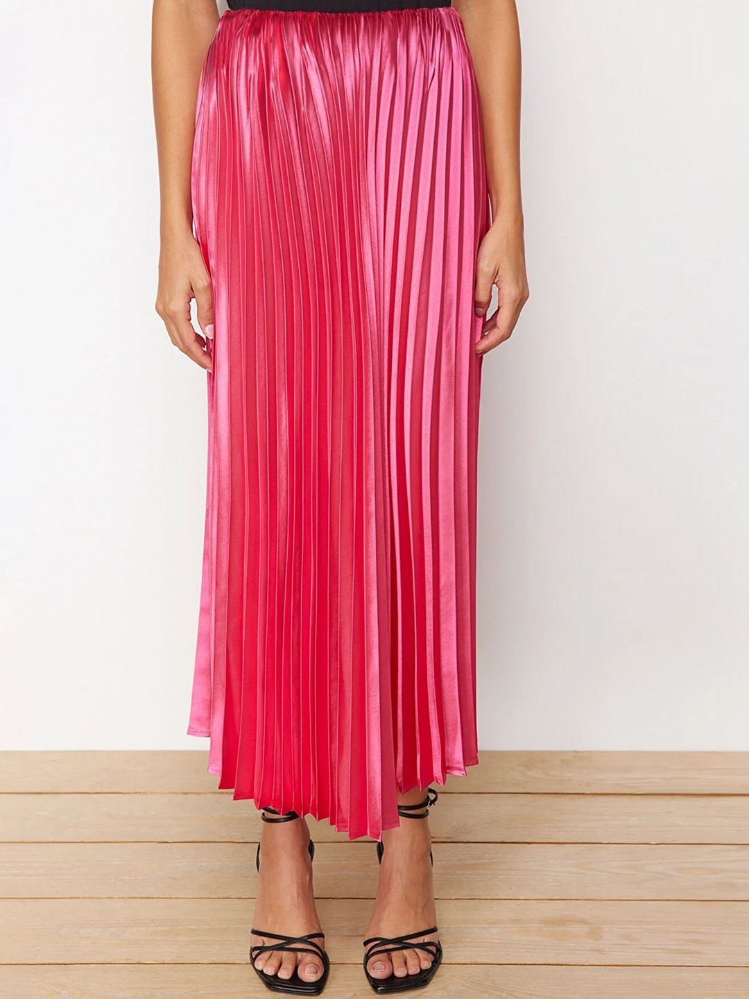 

Trendyol Accordion Pleated A-Line Maxi Skirt, Pink