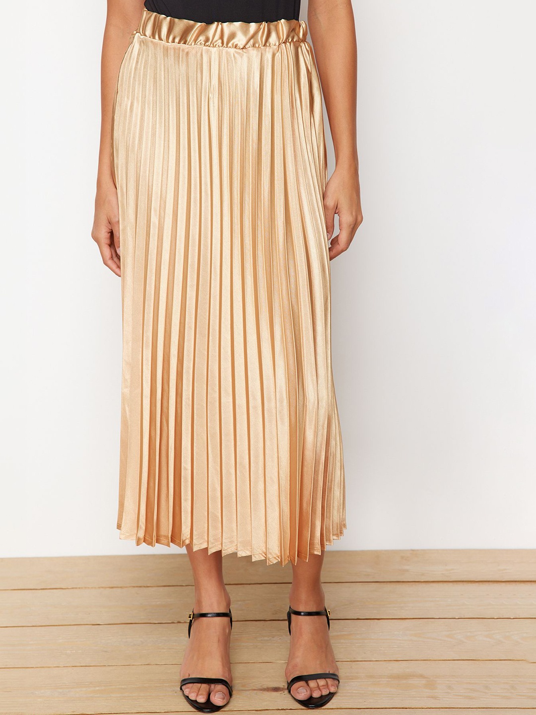 

Trendyol Accordion Pleated Midi A-Line Skirt, Beige