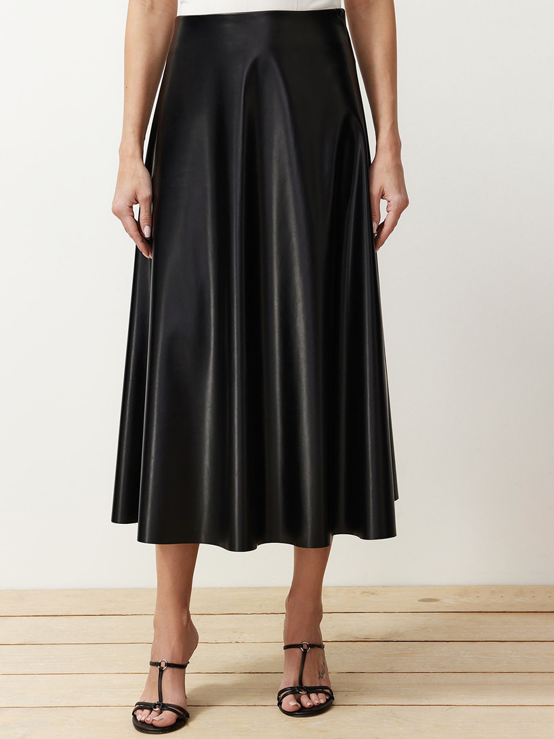 

Trendyol Flared Midi Skirt, Black