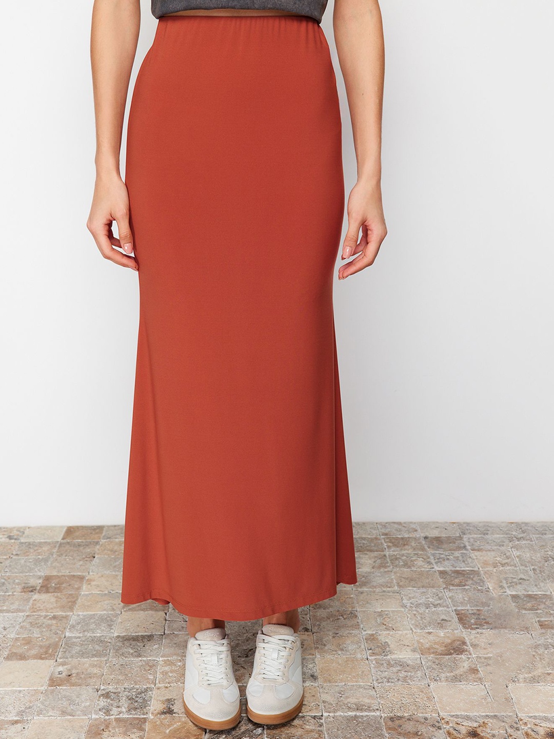 

Trendyol Flared Maxi Skirts, Brown