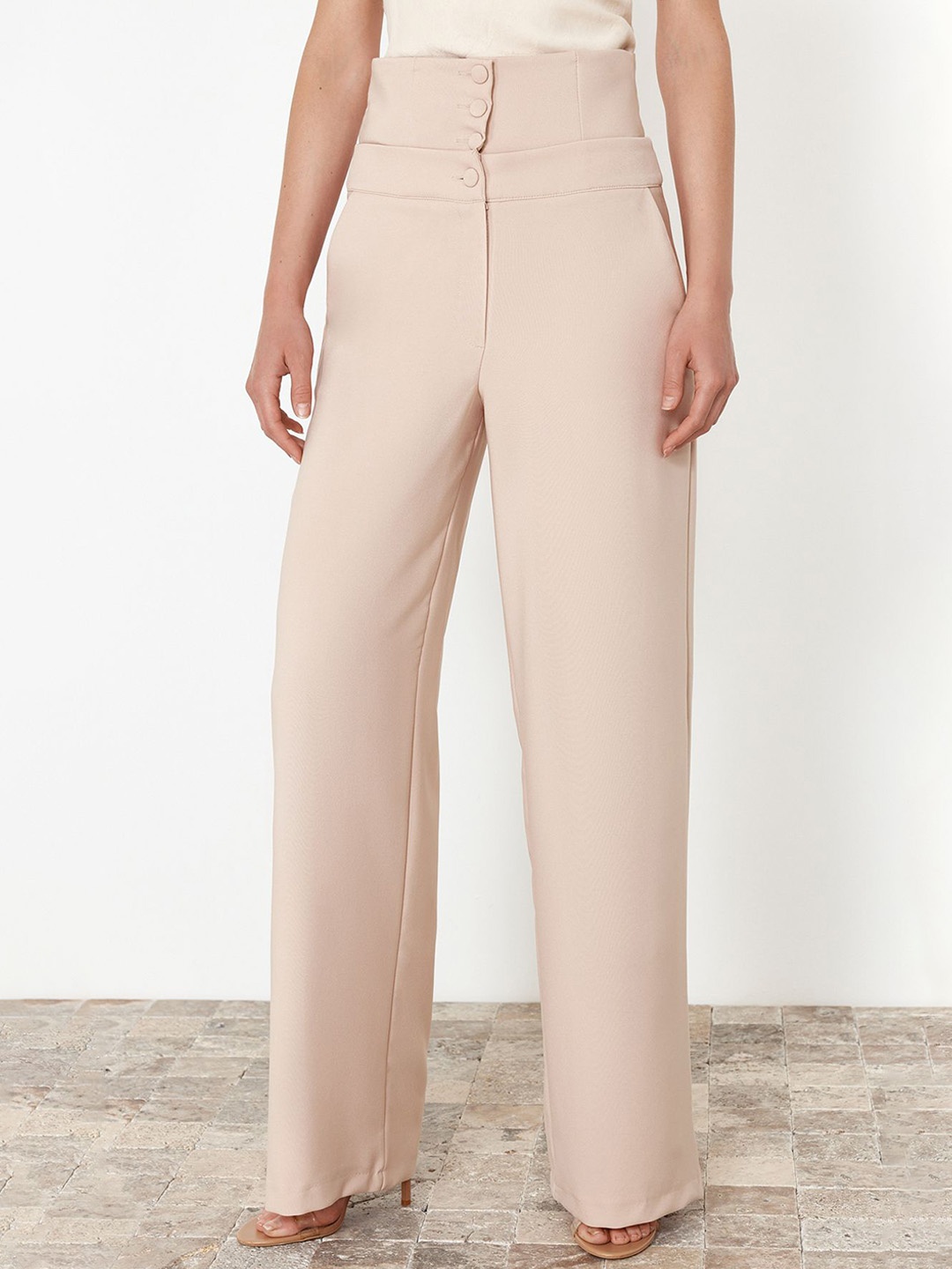

Trendyol Women Parallel Trousers, Beige