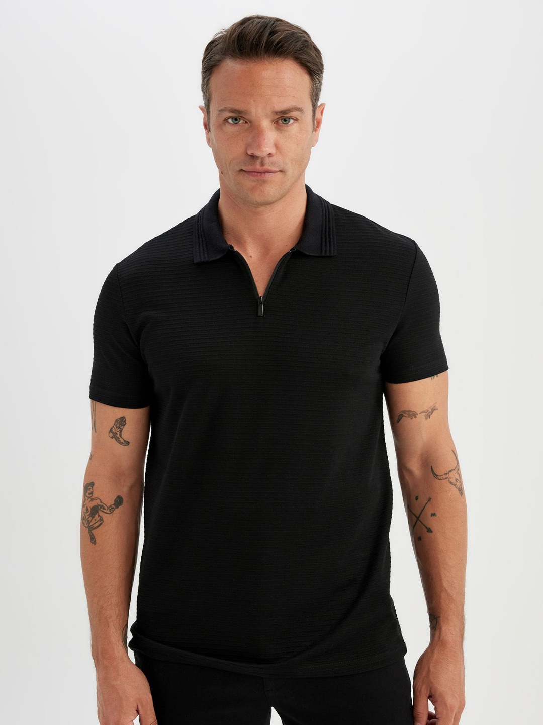 

DeFacto Men Polo Collar Pockets T-shirt, Na