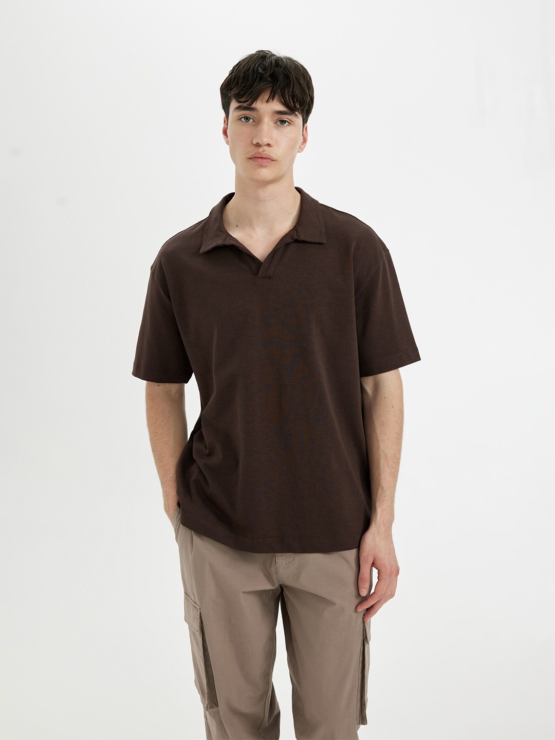 

DeFacto Men Polo Collar Pockets T-shirt, Na