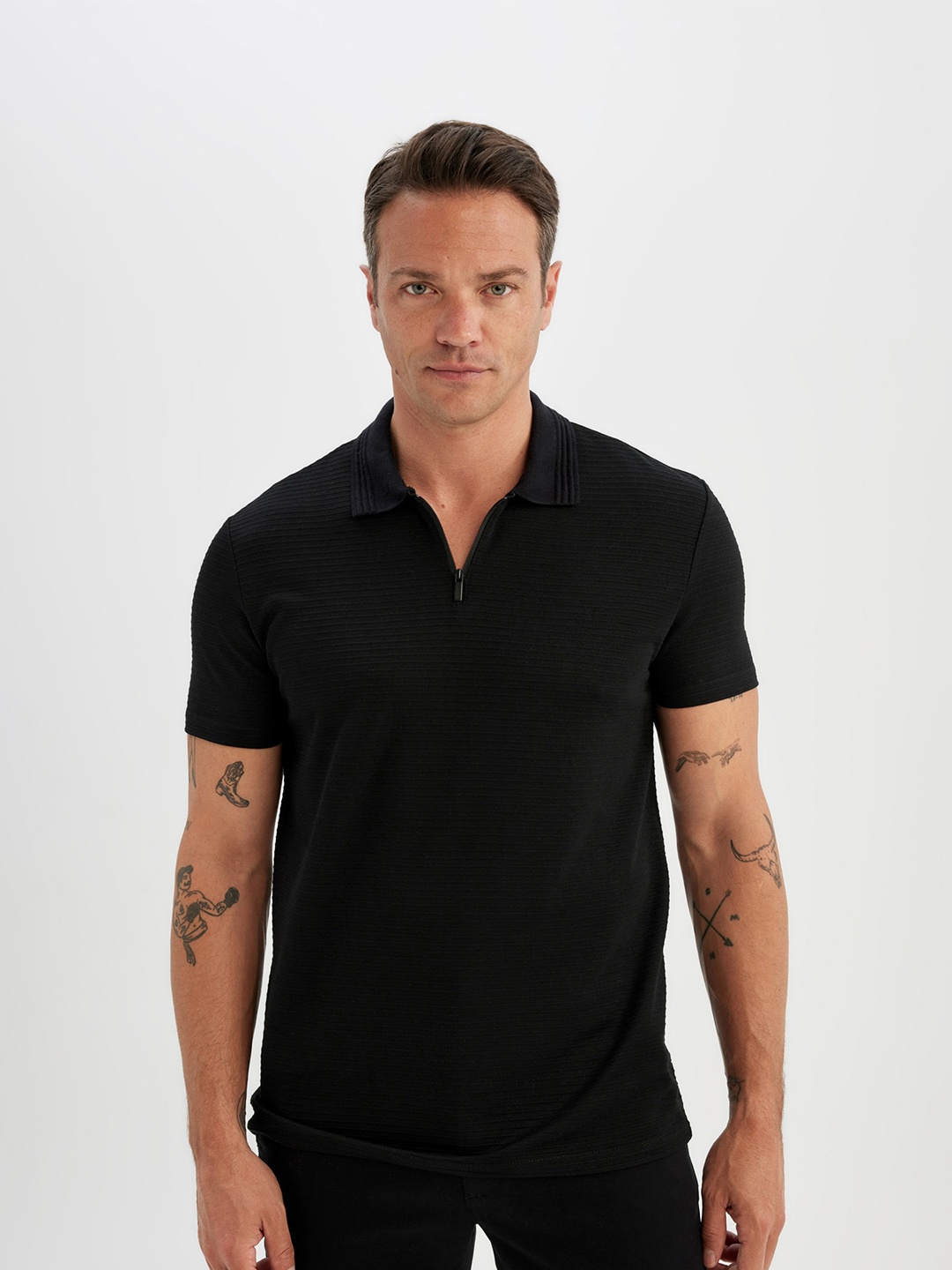 

DeFacto Men Polo Collar Pockets T-shirt, Na