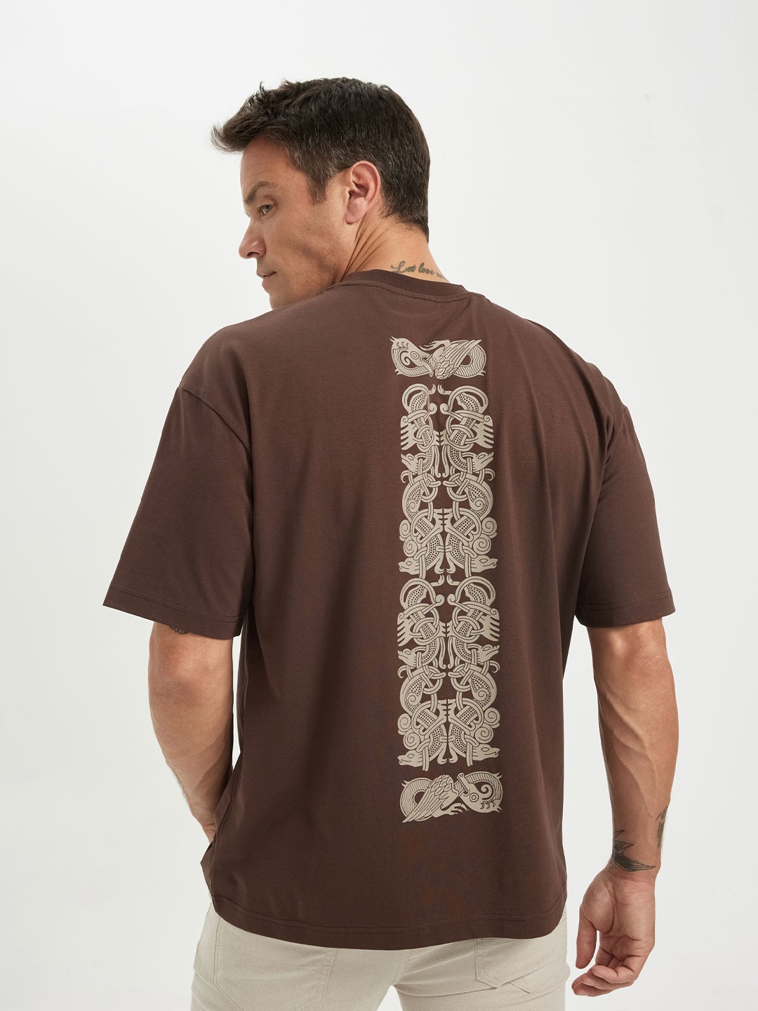 

DeFacto Men Typography Printed Raw Edge T-shirt, Na