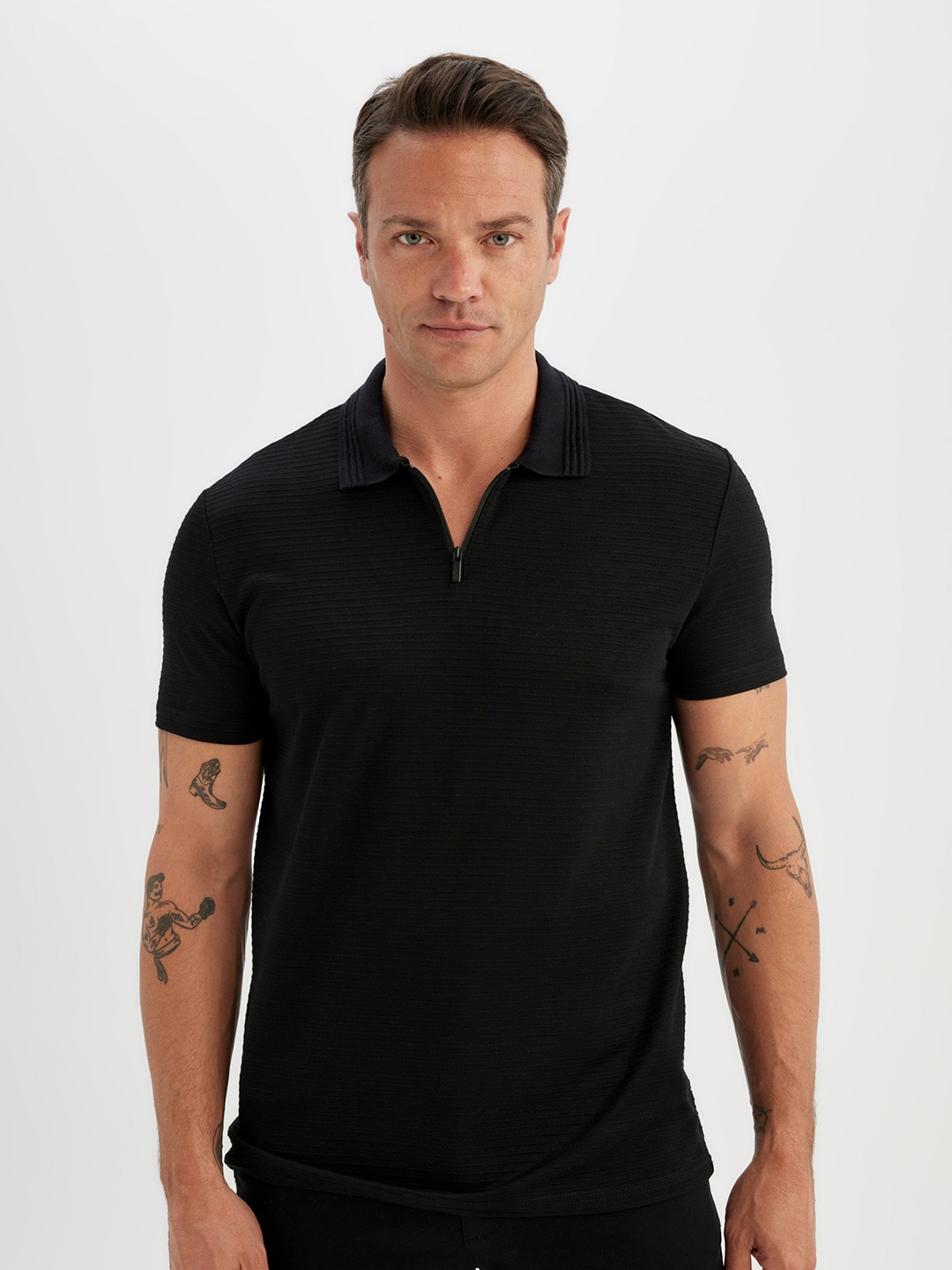

DeFacto Men Polo Collar Pockets T-shirt, Na