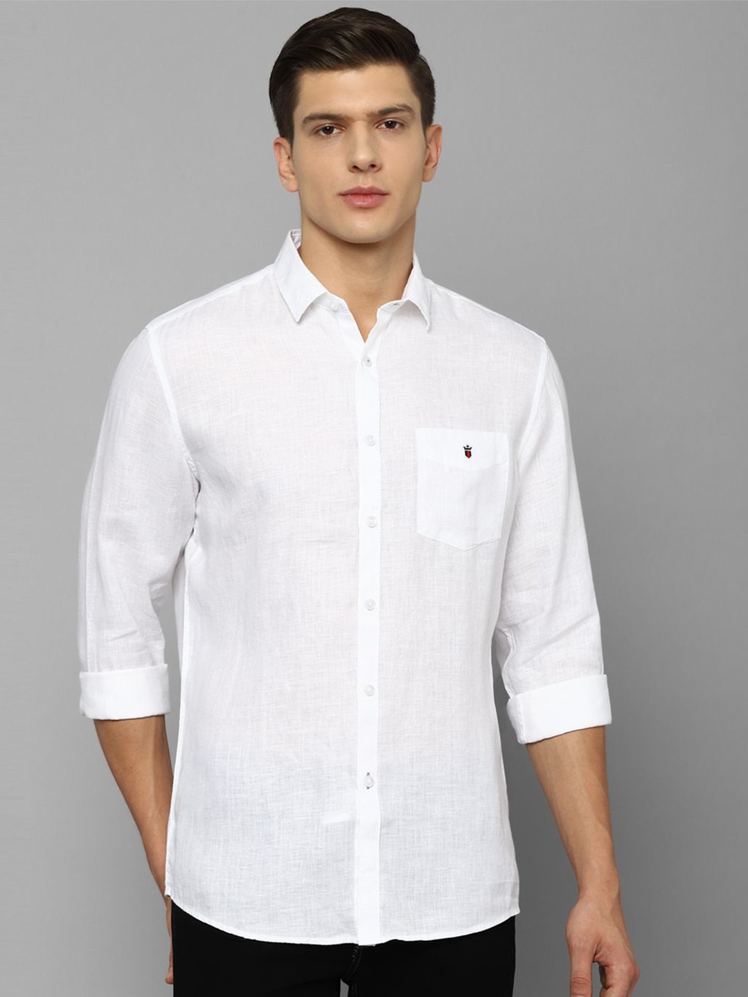 

Louis Philippe Sport Spread Collar Long Sleeves Slim Fit Casual Shirt, White
