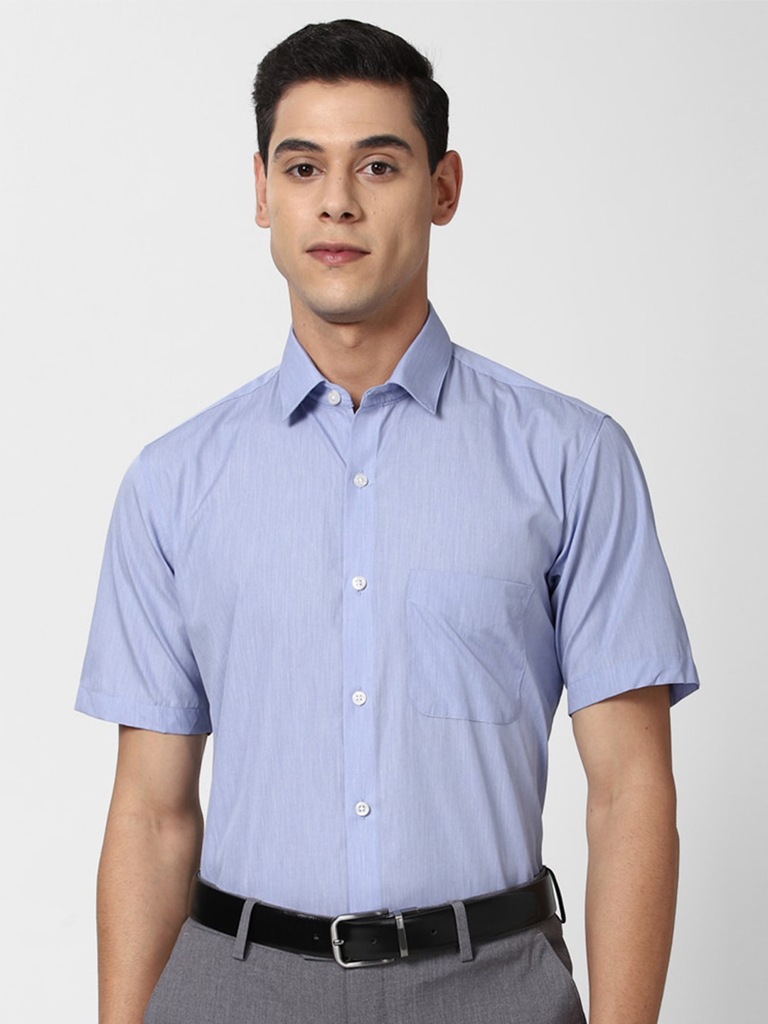 

Peter England Spread Collar Regular Fit Cotton Formal Shirt, Blue
