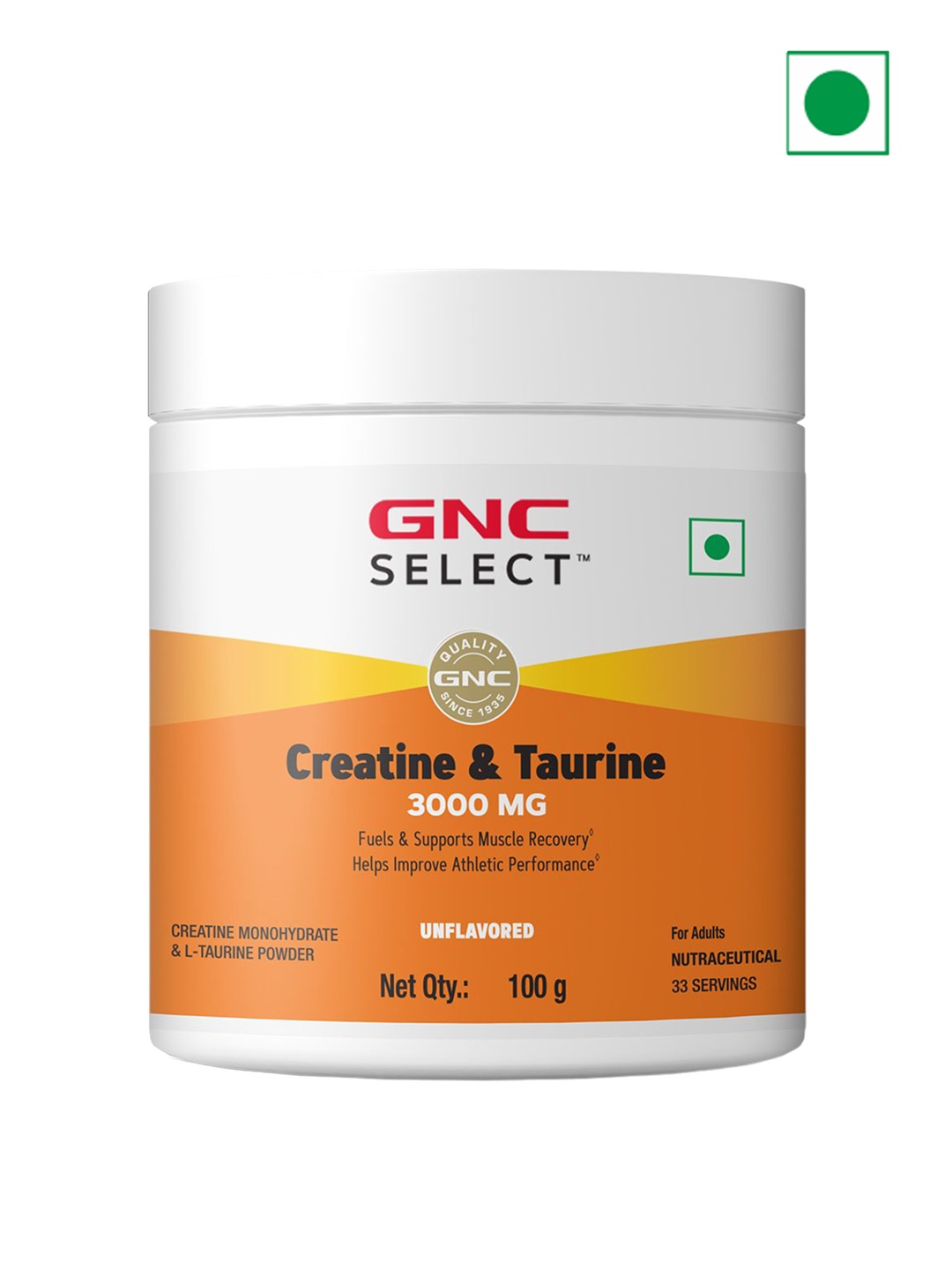 

GNC Pro Performance Pure Creatine Monohydrate & Taurine 100 g, Orange