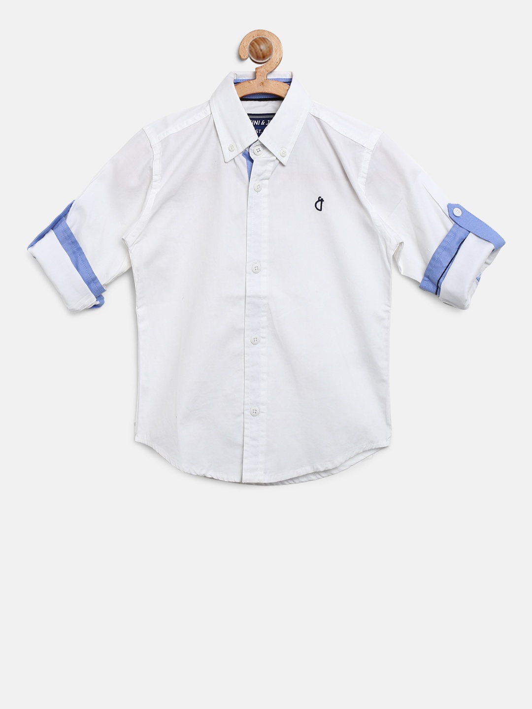 

Gini and Jony Boys White Regular Fit Solid Casual Shirt