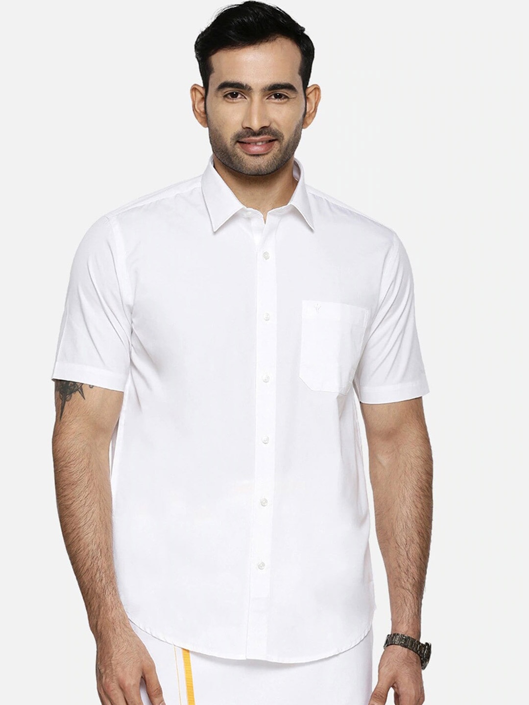

Ramraj Opaque Cotton Casual Shirt, White