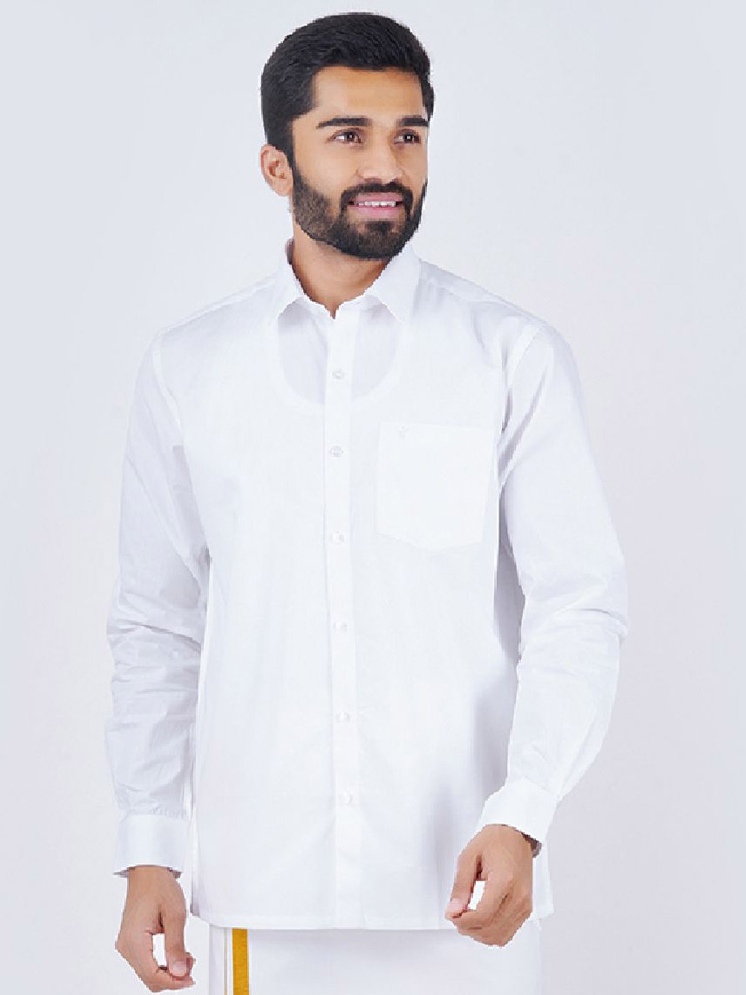 

Ramraj Spread Collar Opaque Cotton Casual Shirt, White