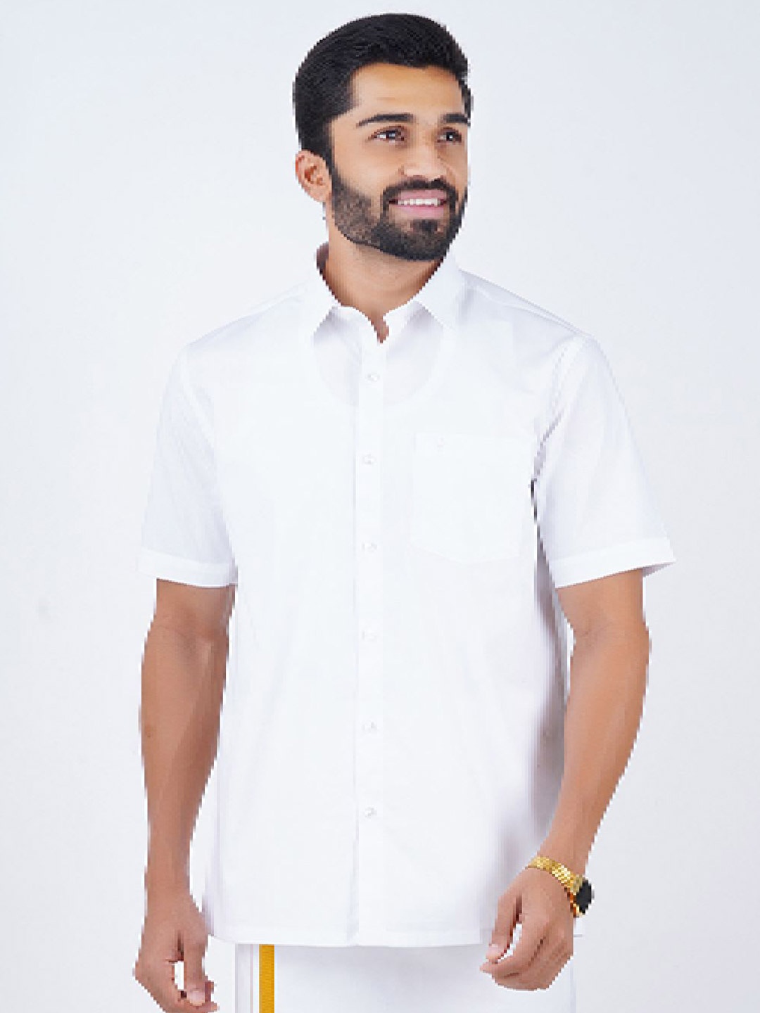 

Ramraj Spread Collar Opaque Cotton Casual Shirt, White