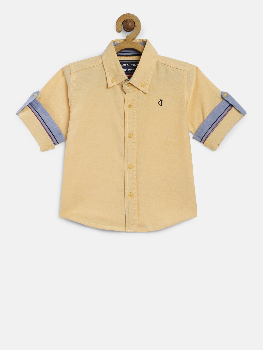 

Gini and Jony Boys Yellow Regular Fit Solid Casual Shirt