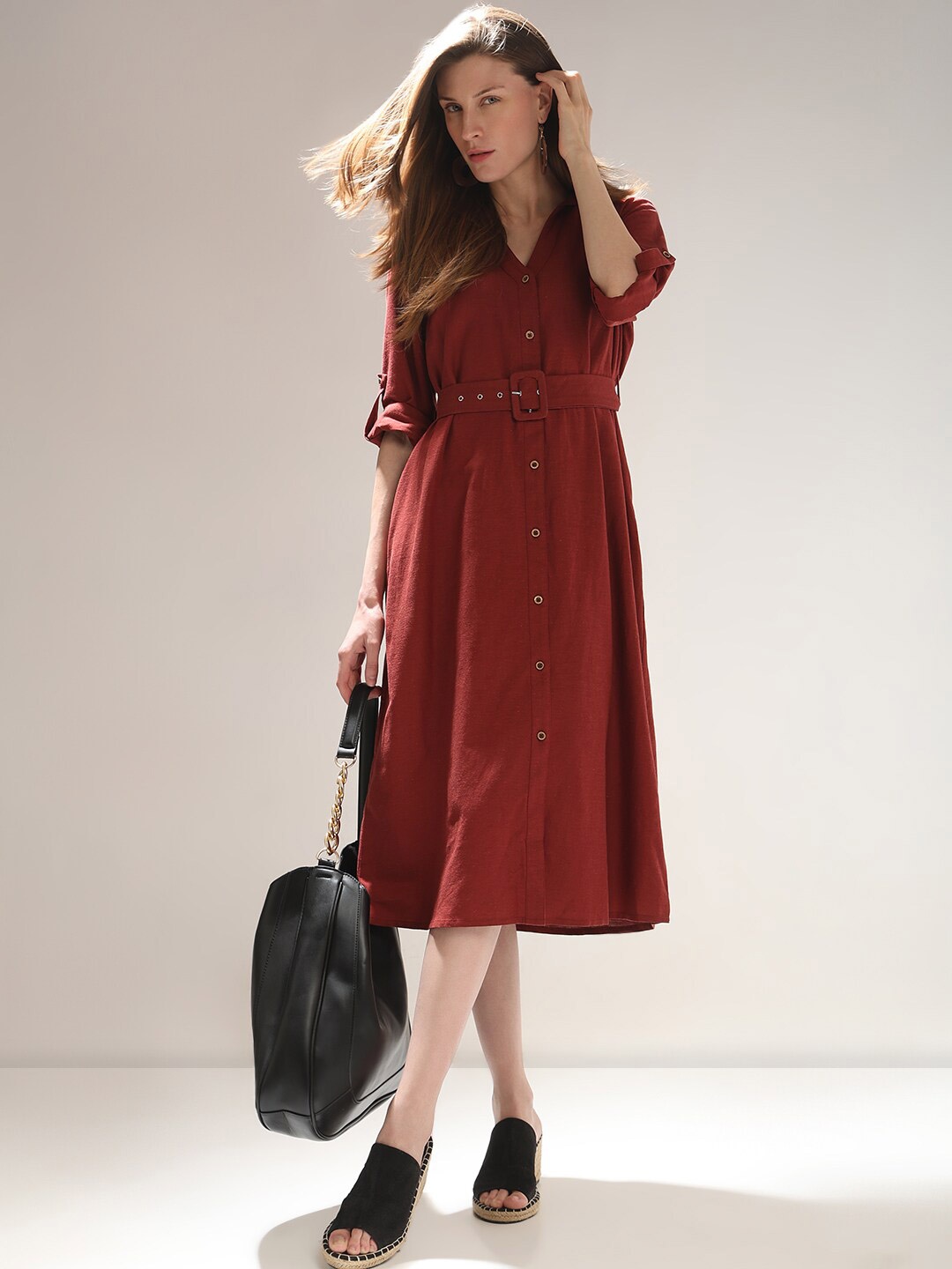 

Vero Moda A-Line Midi Dress, Brown