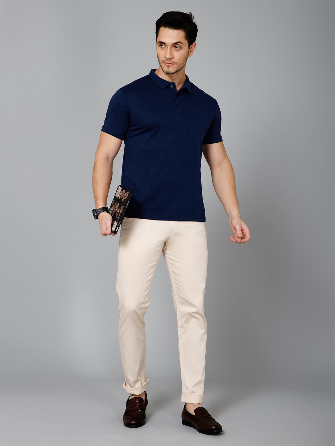 

GIYSI Polo Collar Short Sleeves Cotton T-shirt, Navy blue
